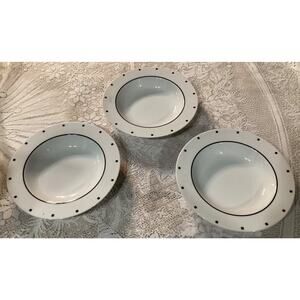 Sasaki "Metropolis Black" David Ehrenreich Large Rim Soup Bowls Set of 3 9.25”